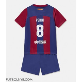 Camiseta Barcelona Pedri Gonzalez #8 Primera Equipación para niños 2023-24 manga corta (+ pantalones cortos)